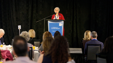 B2R Vancouver - Dr. Heather Cooke speaking on stage