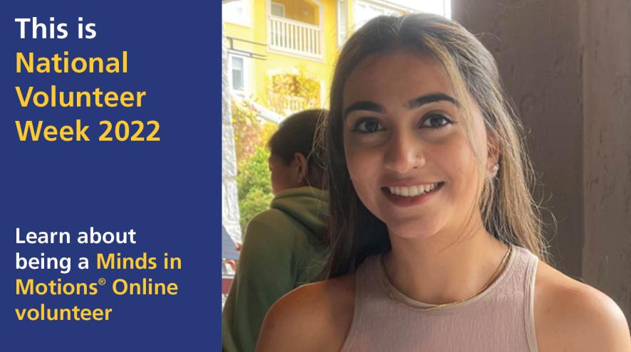 National Volunteer Week 2022 image of Harleen Hans, a volunteer Minds in Motion® Online facilitator