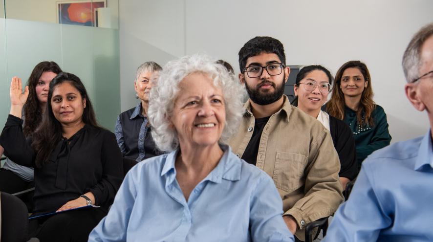 in person workshop with participants