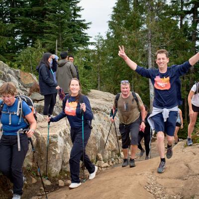 people climbing the grouse grind during the 2024 climb for alzheimer's