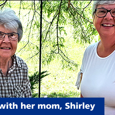 Cynthia with her mom, Shirley